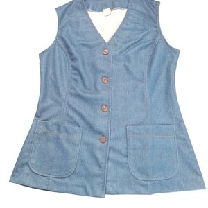 Kemington Express 1970's True Vintage Blue Button-Down Denim Tunic Shirt